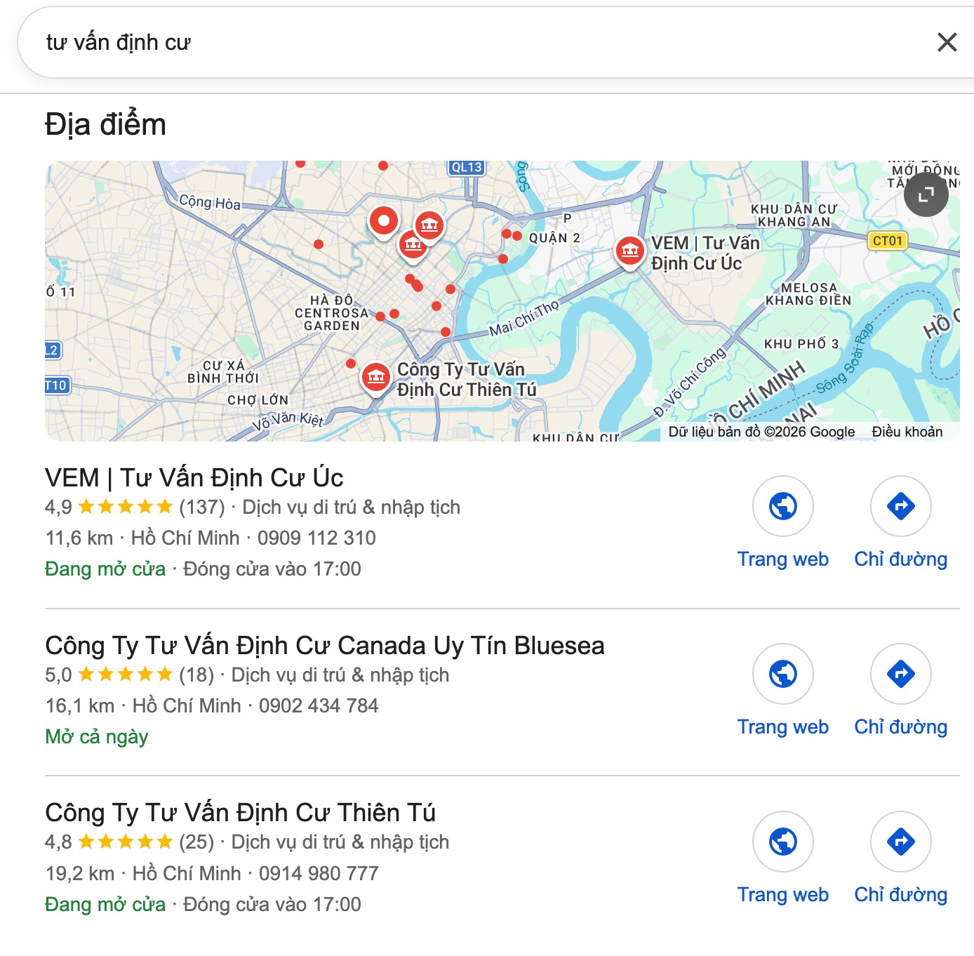 Kết quả tìm kiếm tư vấn định cư